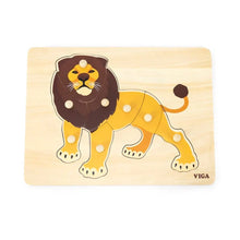 Viga Toys Montessori Wooden Lion Knob Puzzle 8pcs Developmental Toys Baby Toys 18m+