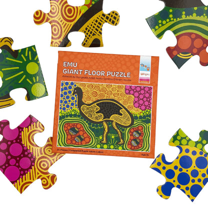 Emu Giant Floor Jigsaw Puzzle by Wingaru First Nations Resources Indigenous Art School Range 3yrs+
