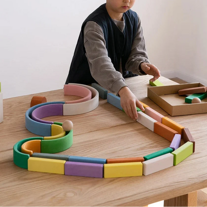 Wooden Brick Building Blocks Four Seasons 24pcs by Avdar toys Waldorf Inspired Wooden Toys Building Blocks 3yrs+