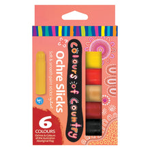Zart Colours of Country Australia Aboriginal Slicks Set of 6 Ochre Paint Sticks for 3yrs+