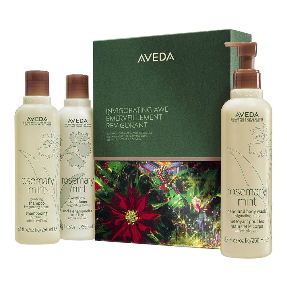 Invigorating Awe: Rosemary Mint Hair And Body Essentials Trio (Holiday Limited Edition)