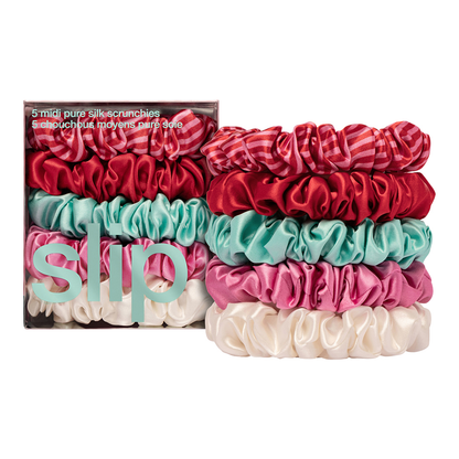 5 Midi Pure Silk Scrunchies Set - Gelati (Limited Edition)