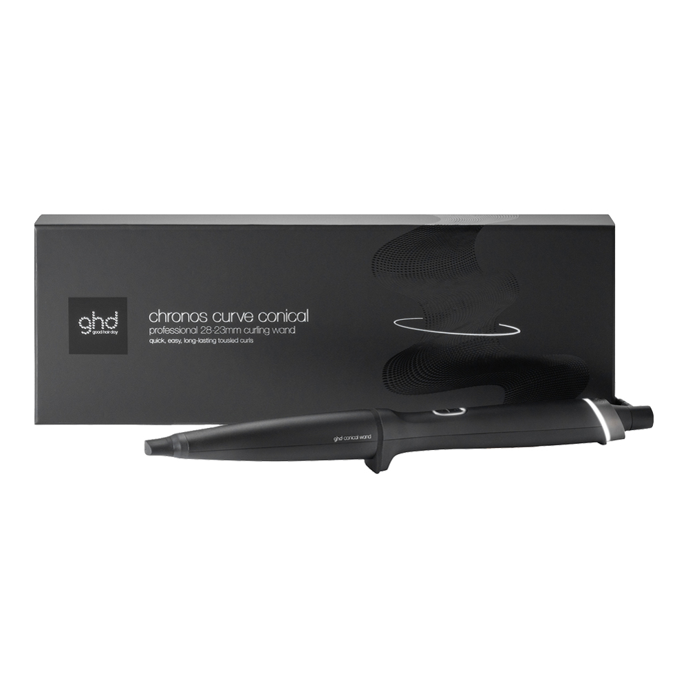 Chronos Curve Conical Professional 28-23mm Curling Wand - Black