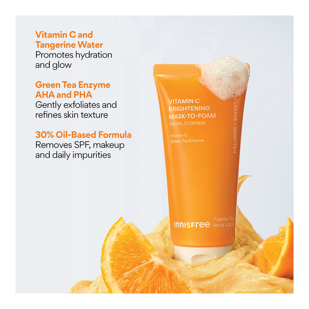 Vitamin C Brightening Mask-To-Foam Facial Cleanser - 120 G