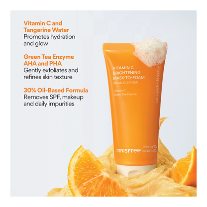 Vitamin C Brightening Mask-To-Foam Facial Cleanser - 120 G