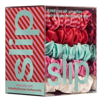 5 Midi Pure Silk Scrunchies Set - Gelati (Limited Edition)