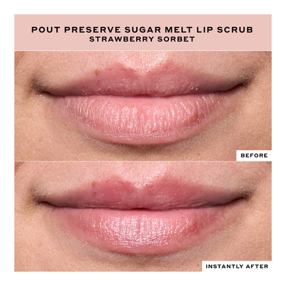 Pout Preserve Sugar Melt Lip Scrub - Strawberry Sorbet